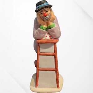 Vintage Flambro Clown "Why Me?" Figurine Signed By Emmett Kelly Jr 5.25"